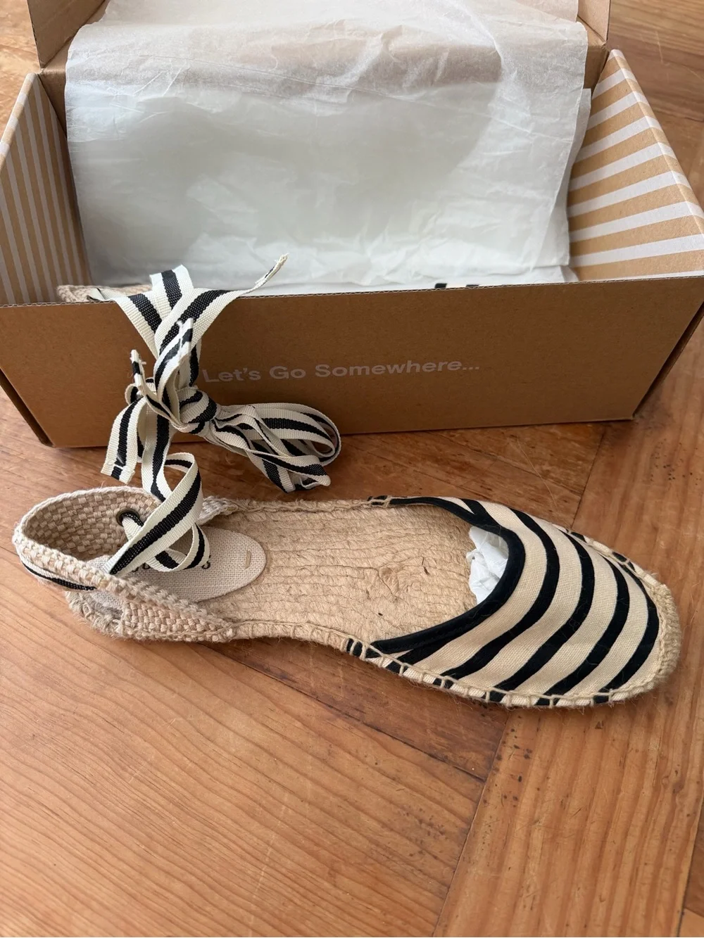 Soludos Striped Ankle-Tie Espadrilles